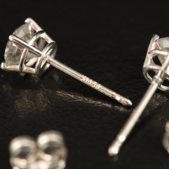14K 0.78 CTW Diamond Stud Earrings - Picture 4 of 5